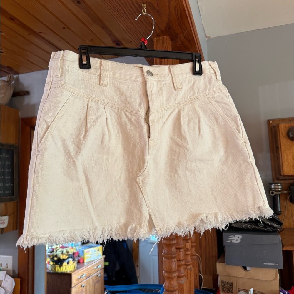 We The Free white denim mini skirt size 29, NWOT